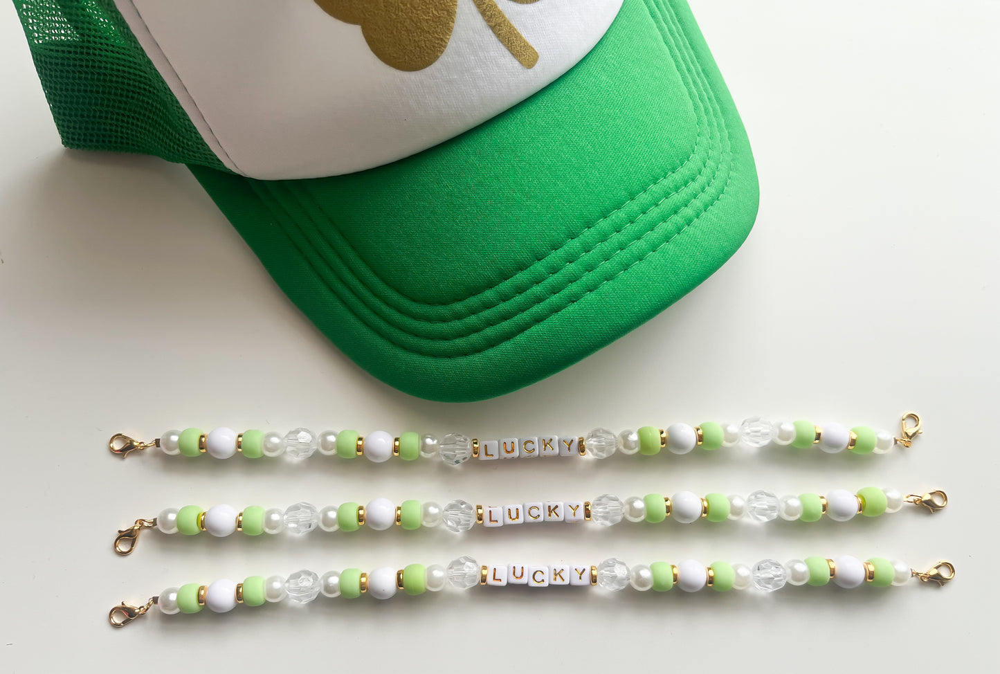 Luck Green/Pearl Trucker hat Chain