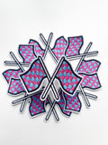 Colored Race Flag Hat Patch- Blue/Pink