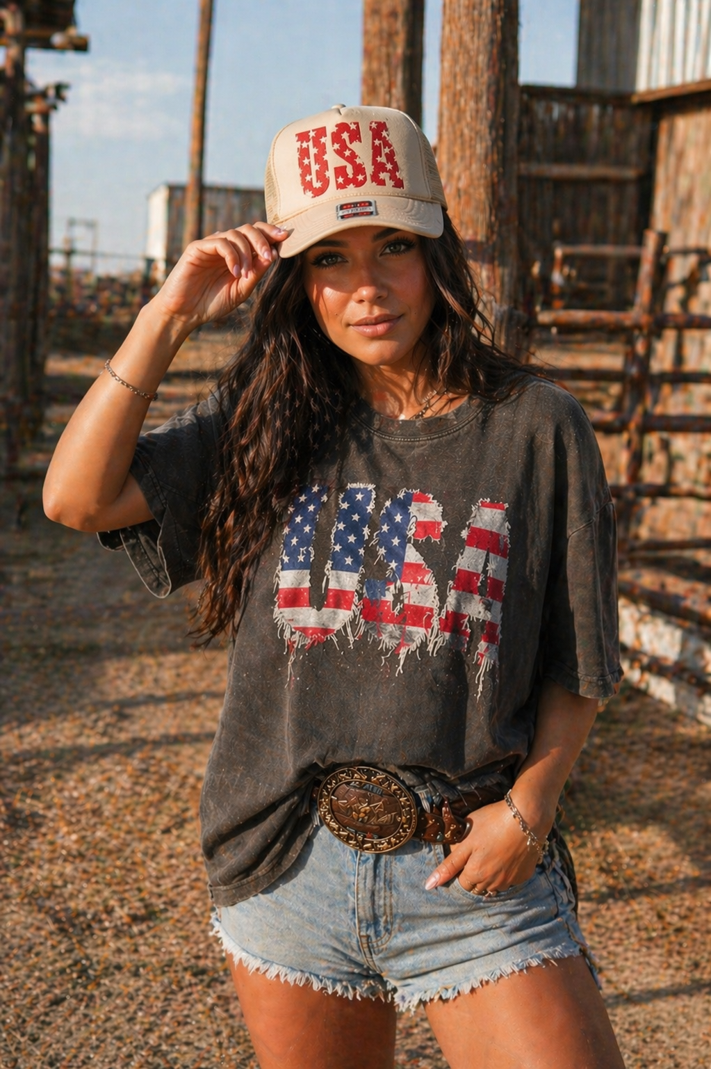 Vintage Stars USA Trucker Hat