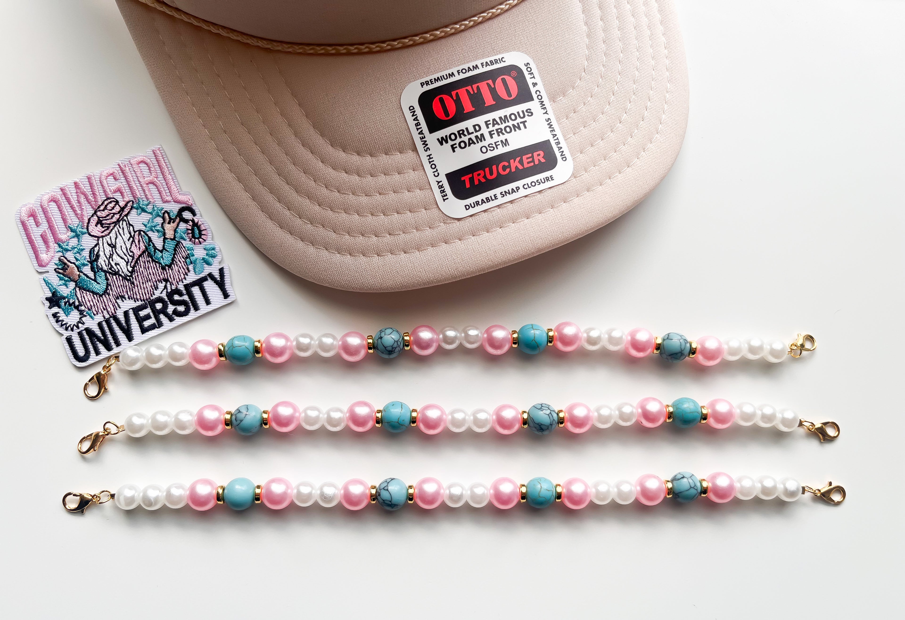 Pink/Teal Pretty Western Trucker Hat Chain