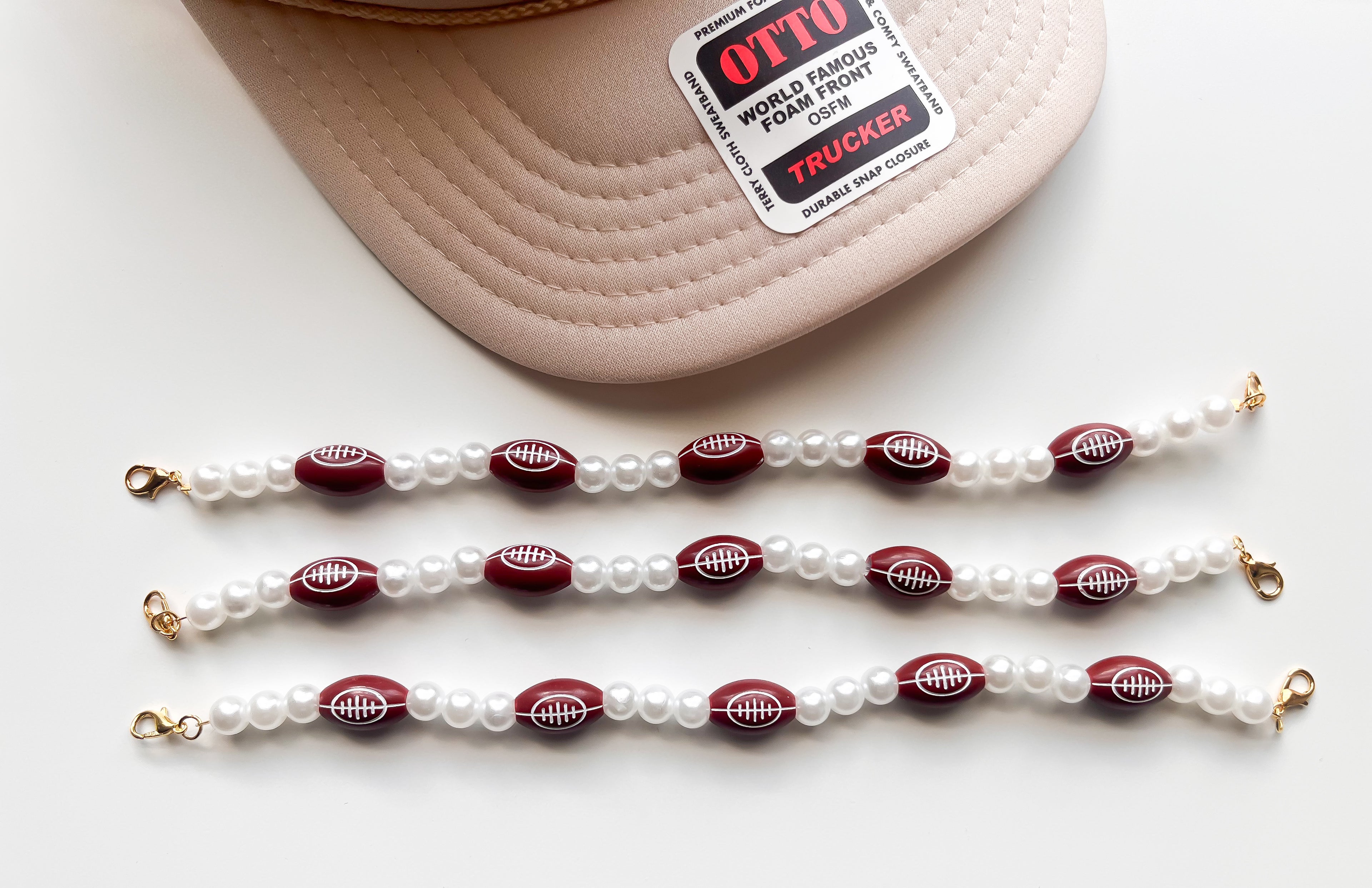 Pretty Pearl/Football Trucker Hat Chain