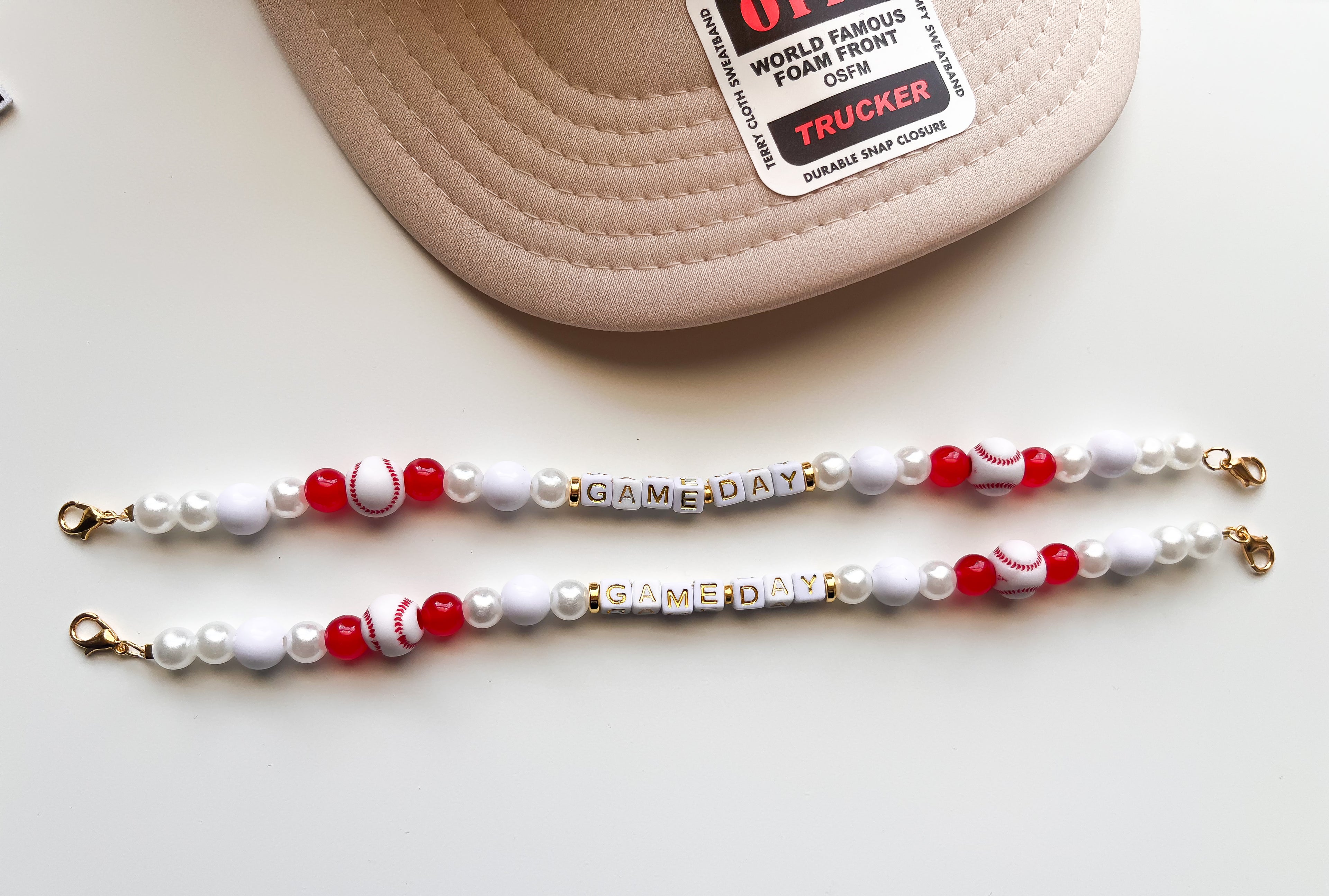 Red Baseball Gameday Trucker Hat Chain