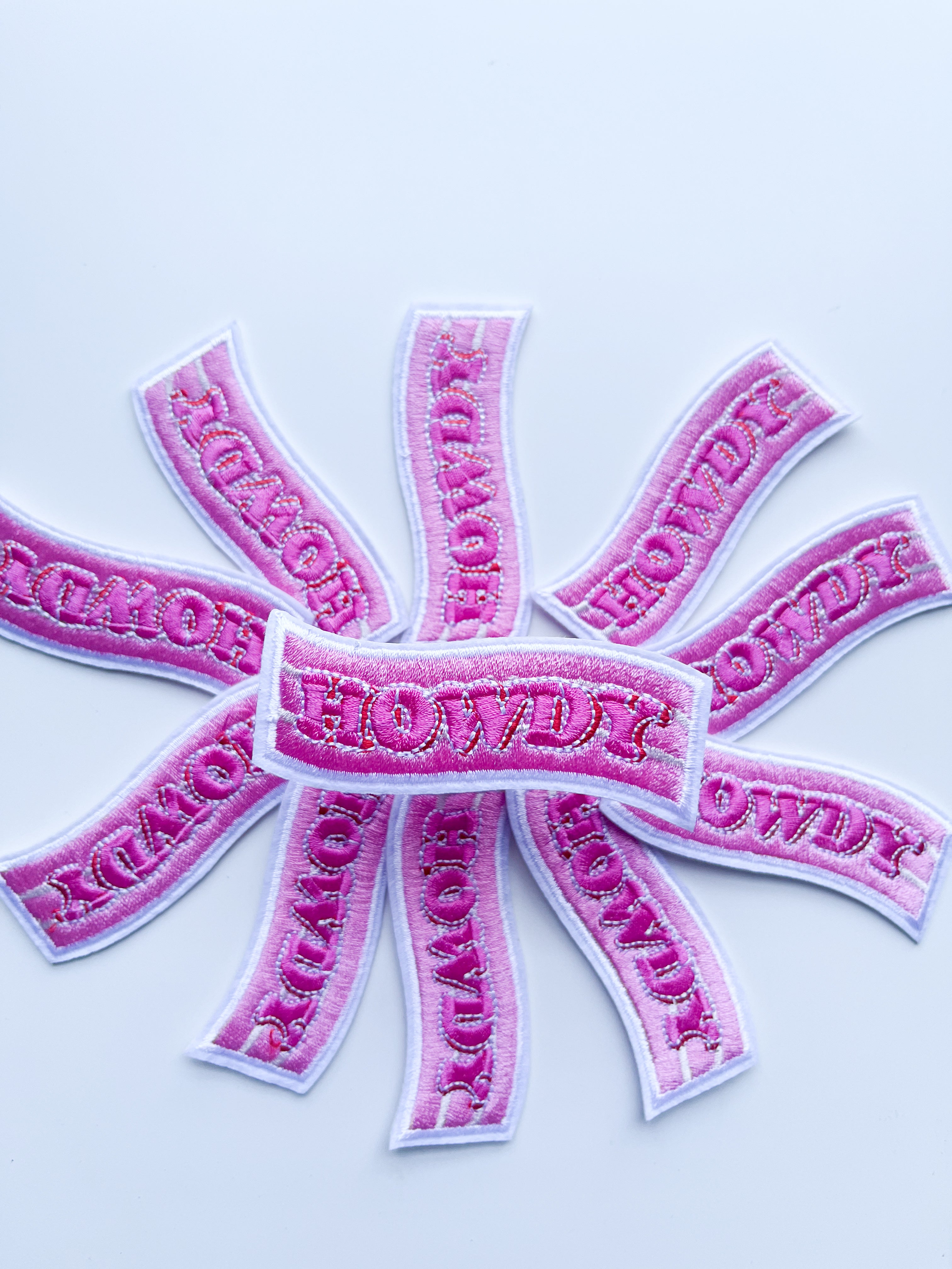 Pink Howdy Banner Hat Patch