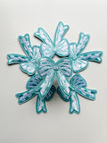 Checkered Bow Hat Patch- Teal