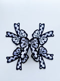 Checkered Bow Hat Patch- Black