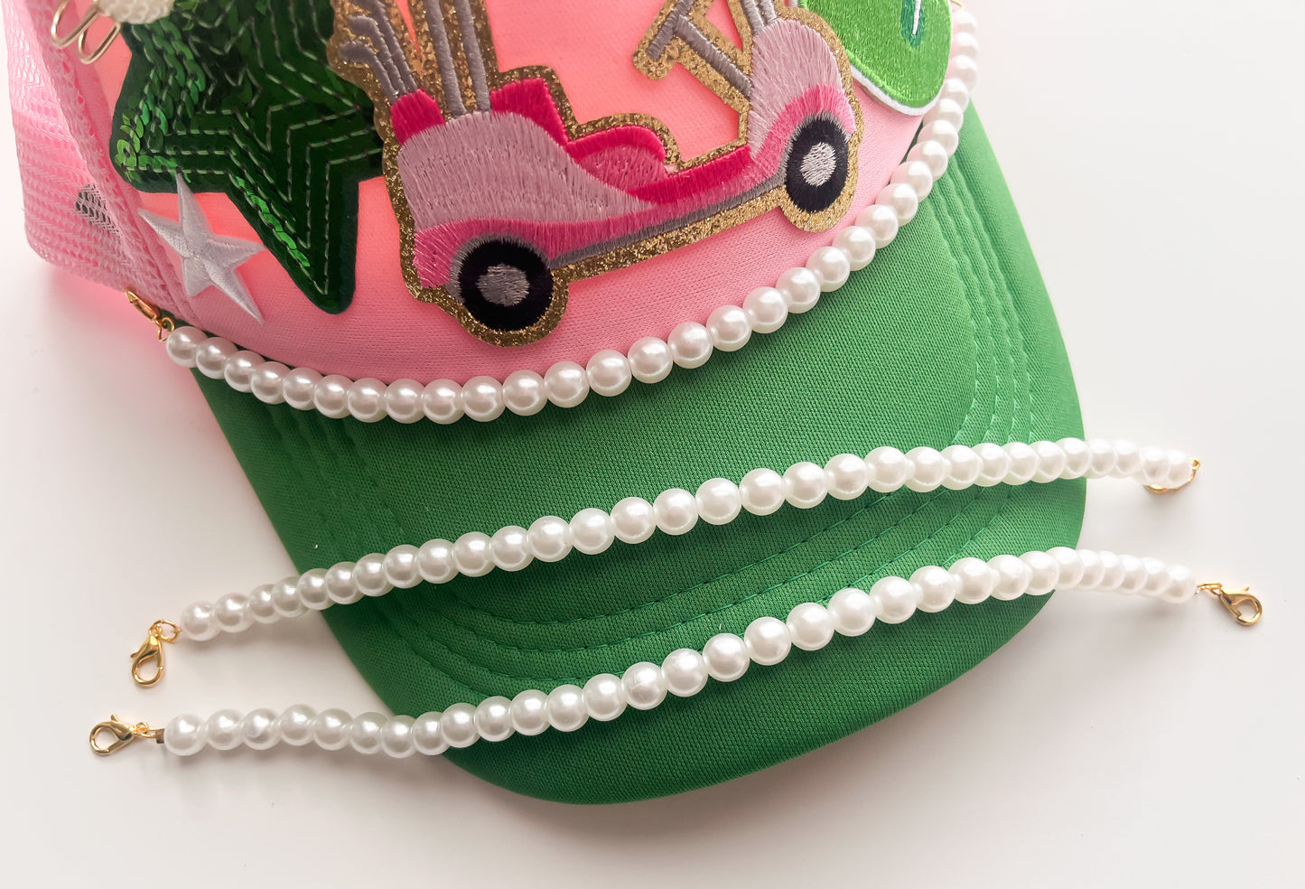 Large All Pearl Trucker Hat Chain