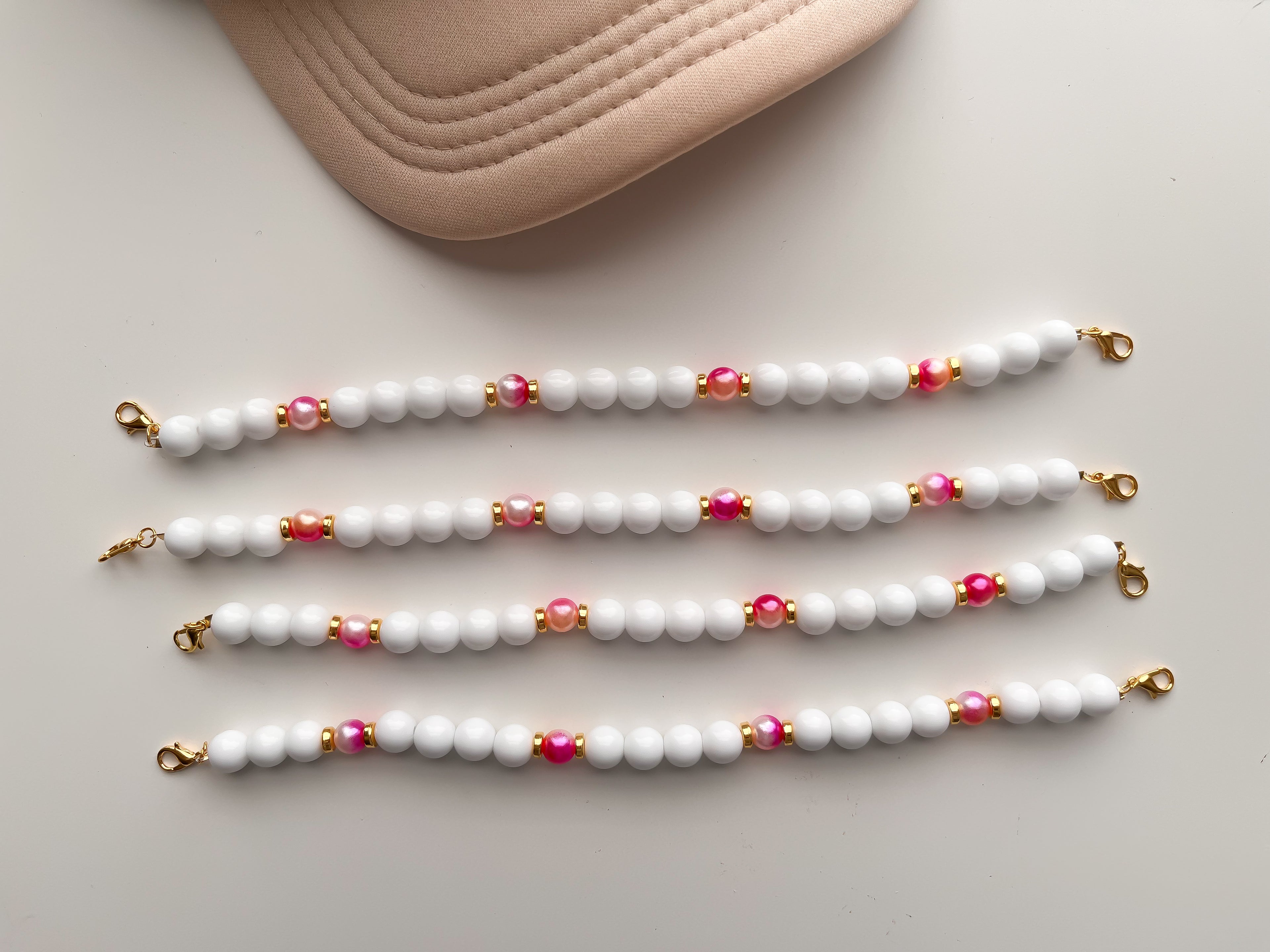 Pink Sherbert/White Trucker Hat Chain