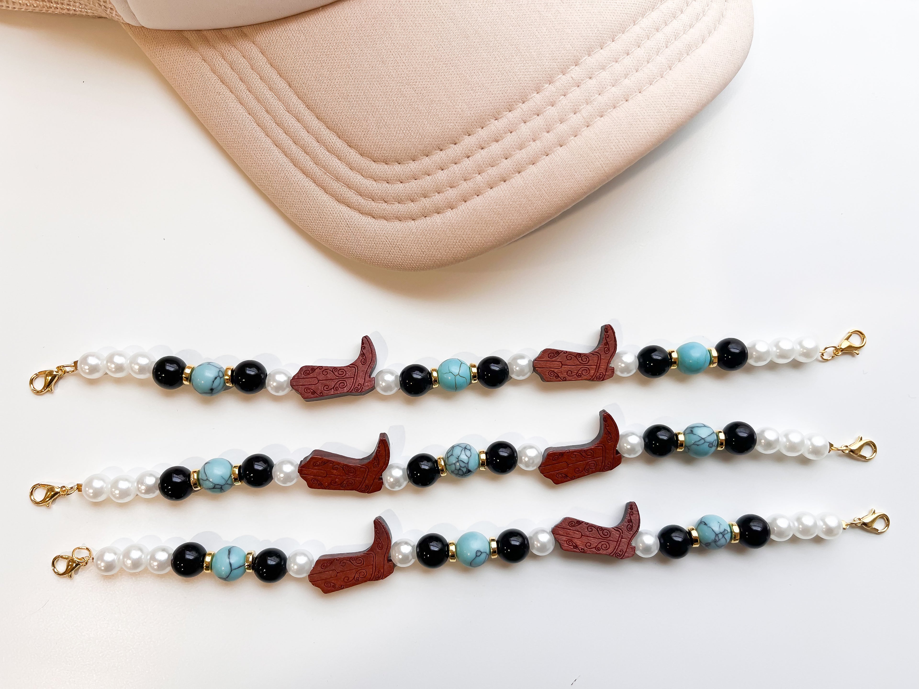 Turquoise Rock & Boots Trucker Hat Chain