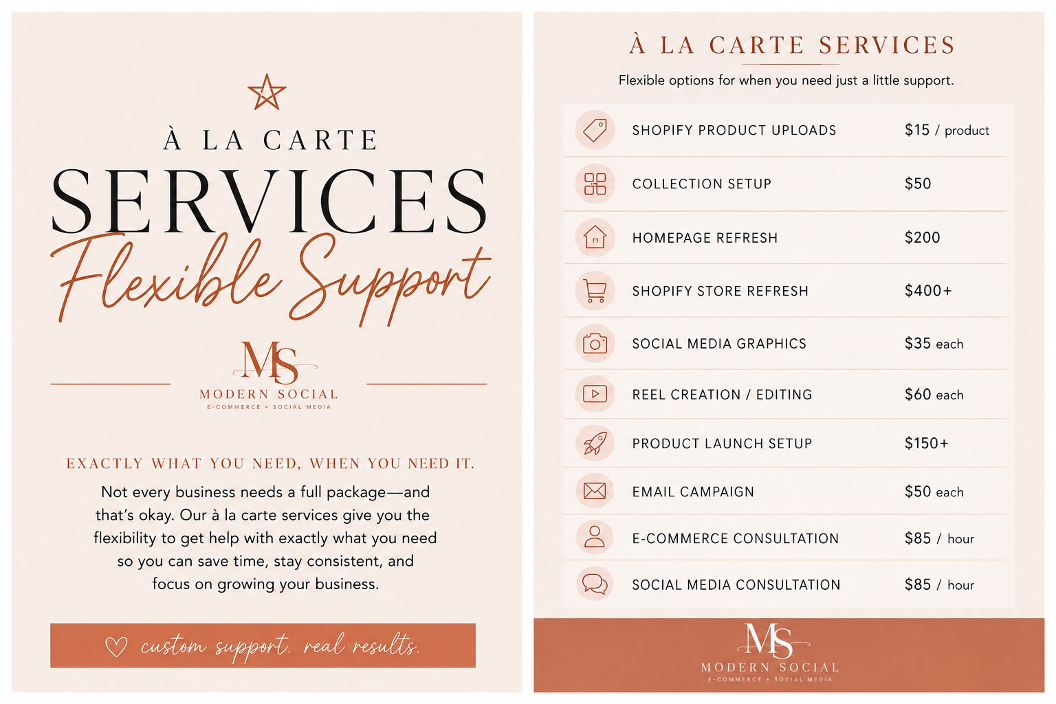 À La Carte Services